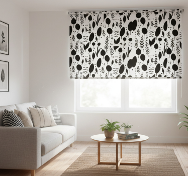 Tenda a rullo moderna immagini natura bianco e nero - TenStickers