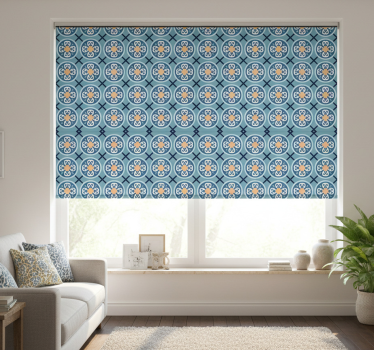 Tenda a rullo moderna in piastrelle portoghesi blu mare - TenStickers