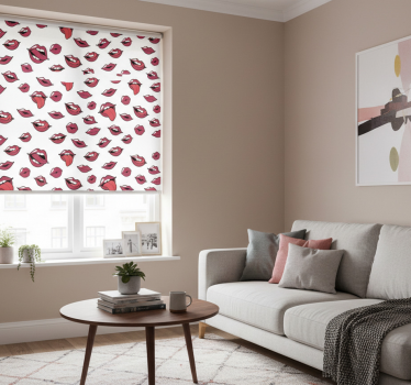 Tenda a rullo moderna labbra e lingua astratte - TenStickers