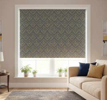 Tenda a rullo moderna linee dorate su sfondo grigio - TenStickers