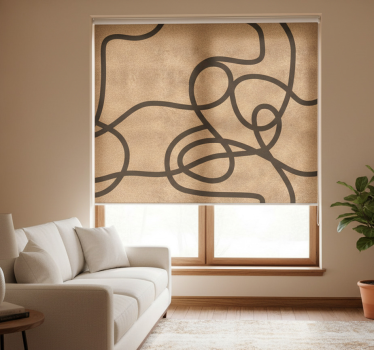 Tenda a rullo moderna linee marroni irregolari - TenStickers