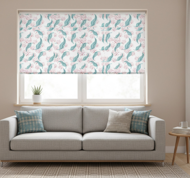 Tenda a rullo moderna macchia di pittura blu petalo - TenStickers