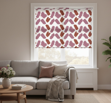 Tenda a rullo moderna macchie di vernice rosa e rossa - TenStickers