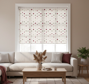 Tenda a rullo moderna motivo a pois pastello con righe - TenStickers