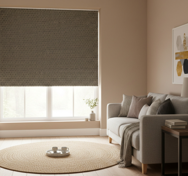 Tenda a rullo moderna motivo esagonale oro e grigio - TenStickers