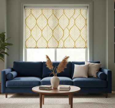 Tenda a rullo moderna motivo foglia geometrica oro - TenStickers