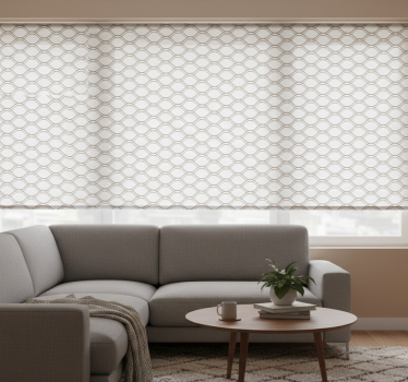 Tenda a rullo moderna motivo geometrico ondulato marrone - TenStickers
