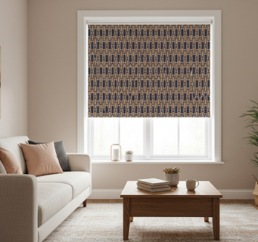 Tenda a rullo moderna motivo geometrico rosa e marrone - TenStickers