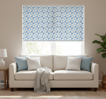 Tenda a rullo moderna motivo triangoli blu chiaro - TenStickers