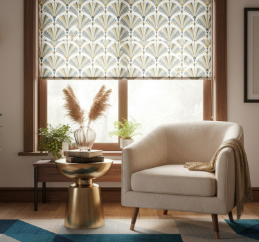 Tenda a rullo moderna murale ventaglio gatsby vintage - TenStickers