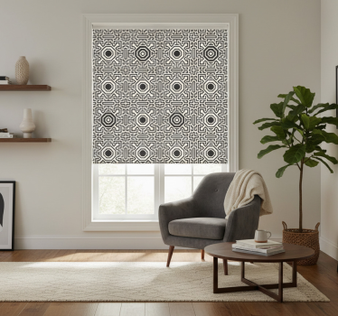Tenda a rullo moderna ottagoni e linee - TenStickers