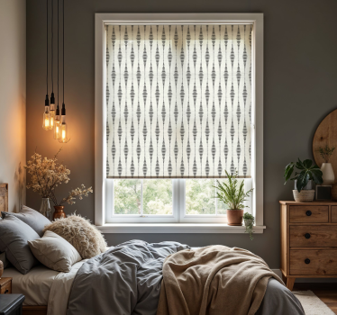 Tenda a rullo camera da letto rabaul ikat grigio e beige - TenStickers