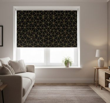 Tenda a rullo moderna rete geometrica oro notturno - TenStickers