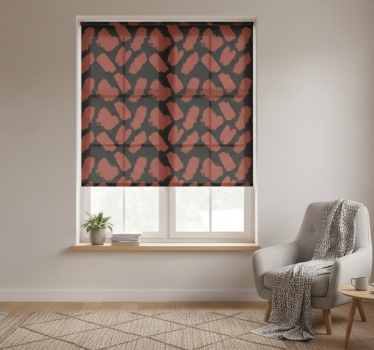Tenda a rullo moderna schizzi di vernice nera e rossa - TenStickers
