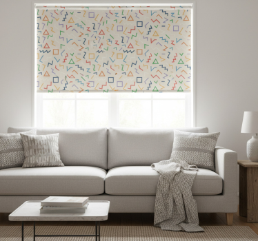 Tenda a rullo moderna sfondo beige con linee colorate - TenStickers