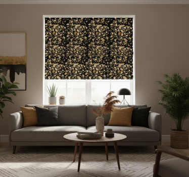 Tenda a rullo moderna stile terrazzo nero oro - TenStickers