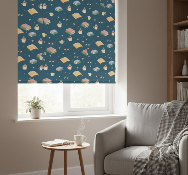 Tenda a rullo moderna tè libri e caffè - TenStickers