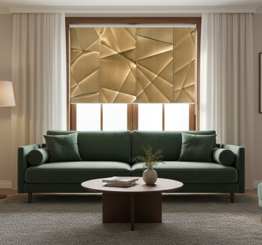 Tenda a rullo moderna texture poligonale oro 3d - TenStickers