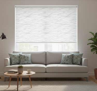 Tenda a rullo moderna texture wave su sfondo bianco - TenStickers