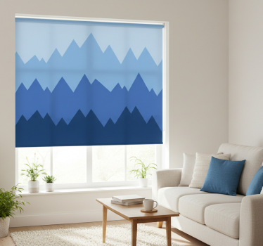 Tenda a rullo moderna trapunta bianca e blu - TenStickers