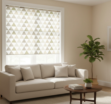 Tenda a rullo moderna triangoli in diverse tonalità di beige - TenStickers