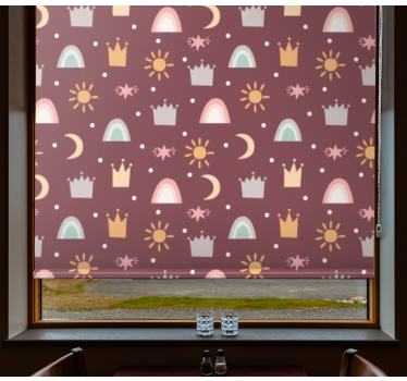 Tenda a rullo neonati corona e motivo arcobaleno - TenStickers