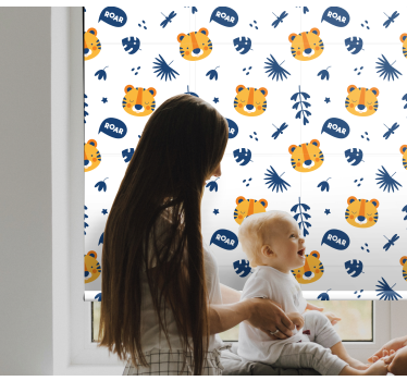 Tenda a rullo neonati facce di tigre - TenStickers