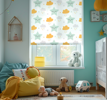 Tenda a rullo neonati modello di nuvole assonnate - TenStickers