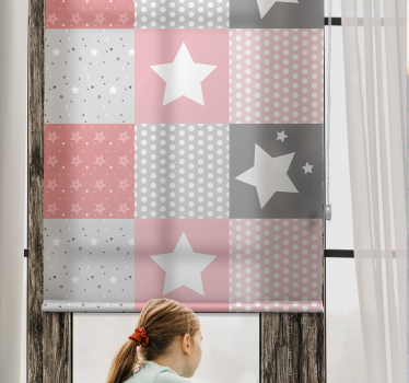 Tenda a rullo neonati motivo a stella patchwork - TenStickers