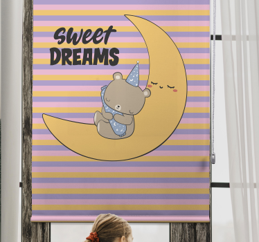 Tenda a rullo neonati orso addormentato al chiaro di luna - TenStickers