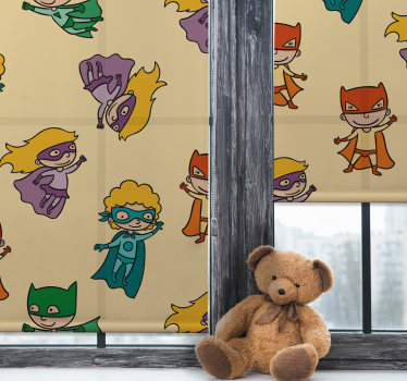 Tenda a rullo cameretta cartone animato di supereroi - TenStickers