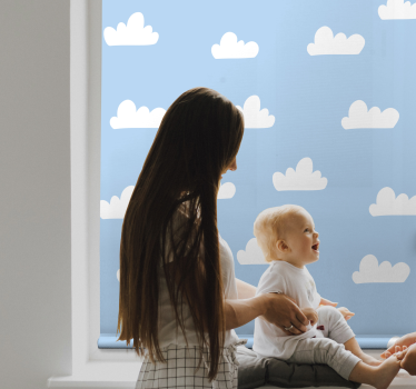 Tenda a rullo cameretta modello di nuvola cumuliforme - TenStickers