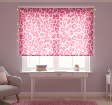 Tenda a rullo rosa a fantasia leopardata - TenStickers