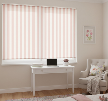 Tenda a rullo rosa a righe rosa e bianche - TenStickers