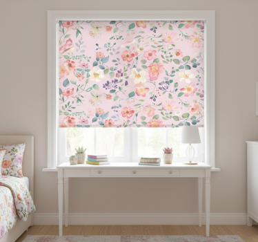 Tenda a rullo rosa esplosione primaverile - TenStickers