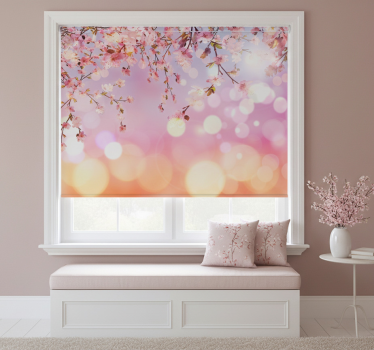 Tenda a rullo rosa fiori di ciliegio 3d - TenStickers