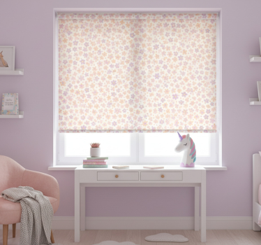 Tenda a rullo rosa fiori pastello piccoli - TenStickers