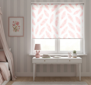 Tenda a rullo rosa motivo piume rosa - TenStickers