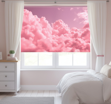 Tenda a rullo rosa nuvole soffici rosa - TenStickers