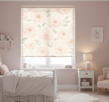 Tenda a rullo rosa peonia vintage - TenStickers