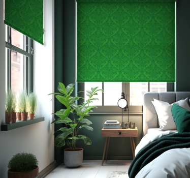 Tenda a rullo verde damasco floreale - TenStickers