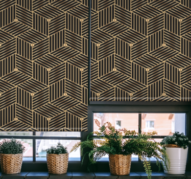 Tenda elegante a rullo Motivo decorativo geometrico dorato - TenStickers