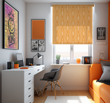 Tenda a rullo arancione modello astratto - TenStickers