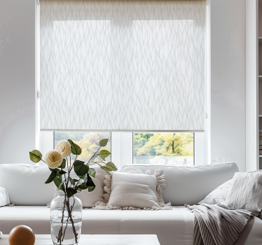 Tende a Rullo di Colore Bianco linee ondulate - TenStickers