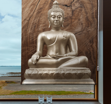 Tende a rullo camera da letto Buddha di legno - TenStickers
