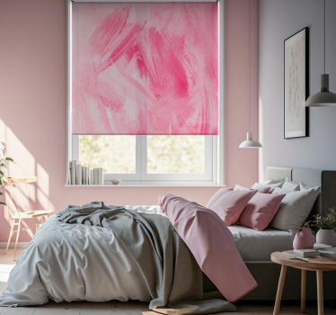 Tende a rullo Camera da letto pennellate di rosa scuro - TenStickers