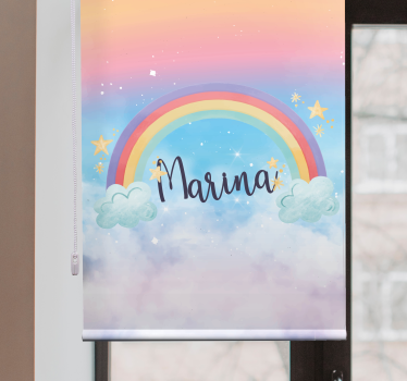 Tende a rullo di bambini Fantastico arcobaleno con belle nuvole - TenStickers