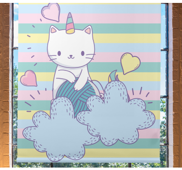 Tende a rullo di bambini Gatto unicorno sulle nuvole - TenStickers
