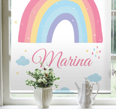 Tende a rullo di bambini Simpatico arcobaleno e nuvola in pastell - TenStickers