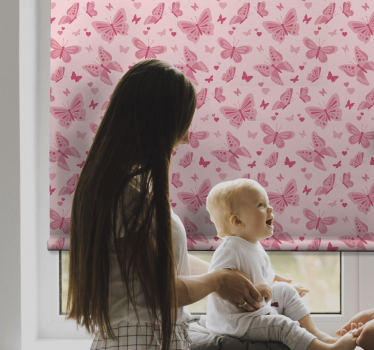 Tende a rullo farfalla Rosa - TenStickers